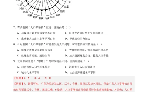 热点专项08人口统计图类（解析版）_新高考复习资料_2024年新高考复习资料_一轮复习资料_完2024年高考地理一轮复习考点通关卷（新高考）_热点专项