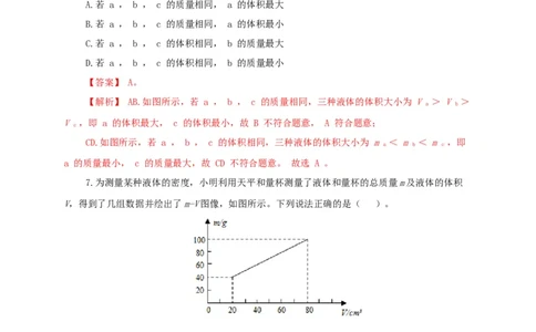 第八单元质量与密度过关测试（解析版）_8、物理总复习_8.中考物理总复习_2022年中考复习资料_2022年中考一轮物理单元复习过过过（全国通用）学科网名师堂267298375