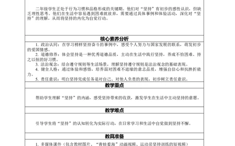 4.1《坚持才会有收获&mdash;&mdash;我坚持我收获》教案设计(1)(1)_26新二年级道法下册（统编版）_版本一_部编版道德与法治2下_2026春新版_第一套_02.道德2下-表格式核心素养教案+PPT课件第2套已更完