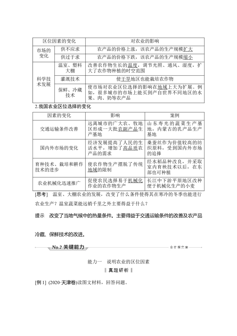 淘宝店：品优教学第29讲　农业区位因素及其变化_新高考复习资料_2022年新高考复习资料_2022届新高考讲义+课件_2022版高三地理总复习专用（新高考-人教版-新教材）Word讲义