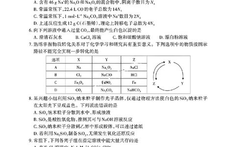 山西省部分学校2025-2026学年高一上学期高一选科调研检测暨12月月考化学试题（含答案）_2025年12月高一试卷_251219山西省2025-2026学年三重教育高一上学期12月选科调研检测（全）