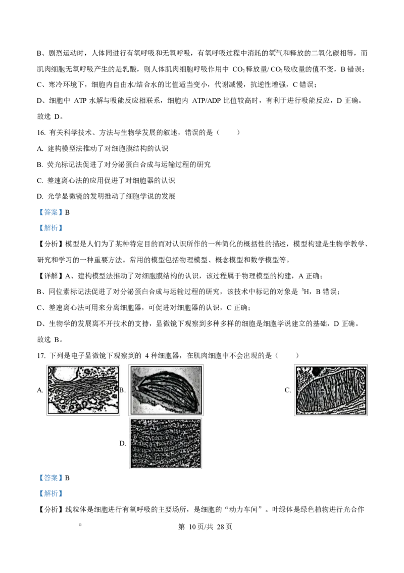 广东省江门市2024-2025学年高一上学期1月期末考试生物试题Word版含解析_2025年03月试卷_0310广东省江门市2024-2025学年高一上学期1月期末考试