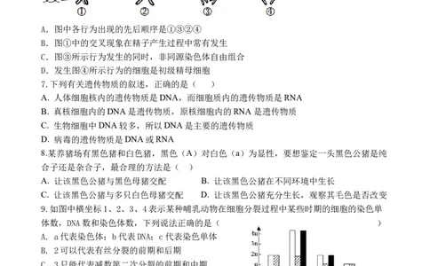 广东省湛江市第二十一中学2024-2025学年高一下学期4月月考生物试题_2025年04月试卷_0410广东省湛江市第二十一中学2024-2025学年高一下学期4月月考