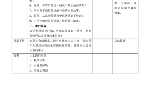 3.9小水滴的诉说第一课时教案(1)_26新二年级道法下册（统编版）_版本二_教学设计_教案1