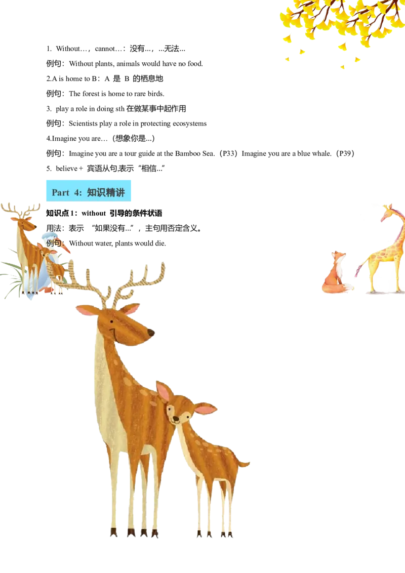 讲义Unit4AmazingPlantsandAnimalsSectionB(单词+短语+句子+知识点+写作)_最新人教版英语八年级上册_新版_初中英语8上新更新第三套可选择_08讲义+单元复习课件
