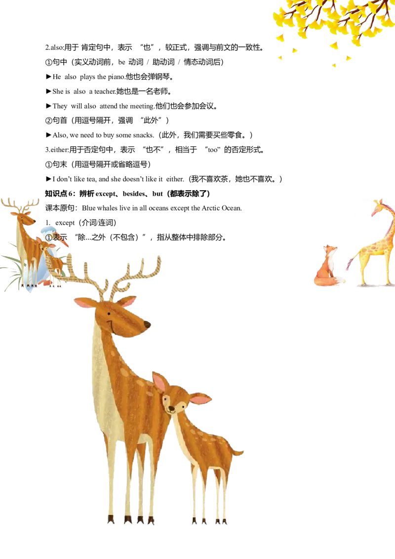 讲义Unit4AmazingPlantsandAnimalsSectionB(单词+短语+句子+知识点+写作)_最新人教版英语八年级上册_新版_初中英语8上新更新第三套可选择_08讲义+单元复习课件