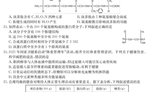 广东省八校联盟2025-2026学年高一上学期教学质量检测（一）生物试题_2025年10月高一试卷_251028广东省八校联盟2025-2026学年高一上学期教学质量检测（一）（全）