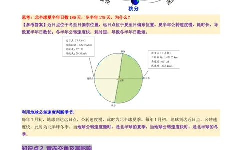 第05讲地球公转及其地理意义（讲义）（解析版）_新高考复习资料_2025年新高考资料_2025年高考地理一轮复习讲练测（新教材新高考）