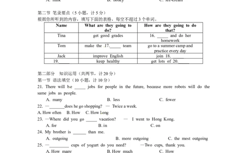 期末试题10.人教版八年级英语上册（附答案）_最新人教版英语八年级上册_老版（含有参考价值）_03练习和试卷人教版初中英语八上（多版本）易提分旗舰店