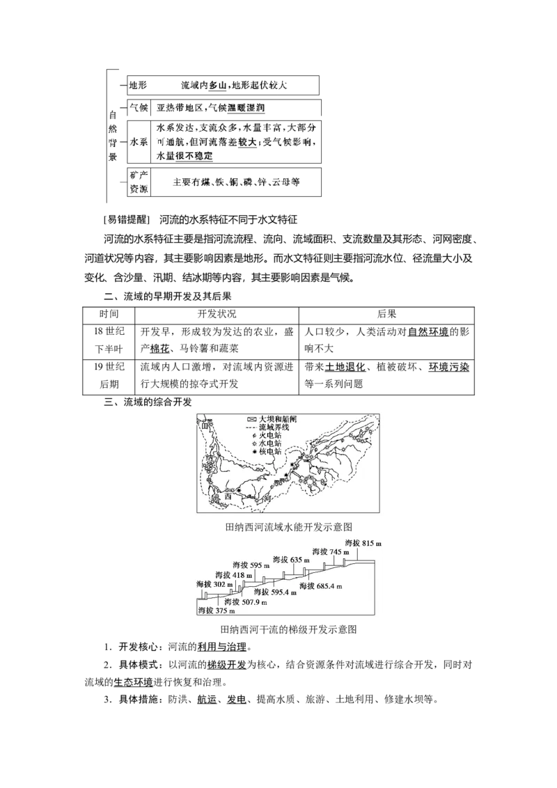 第14章流域的综合开发&mdash;&mdash;以美国田纳西河流域为例教案_新高考复习资料_2022年新高考复习资料_2022届一轮复习讲练结合7.13更新_系列一