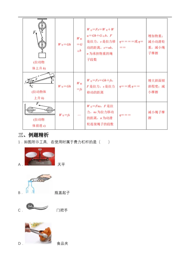 第11讲&mdash;简单机械（思维导图+考点精讲+例题精析）&mdash;2023年中考物理一轮复习讲练测（解析版）_8、物理总复习_8.中考物理总复习_2023年中考复习资料_一轮复习