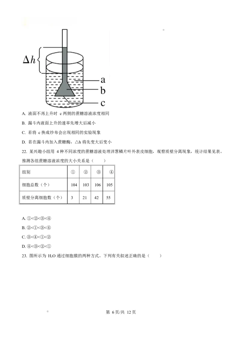 广东省江门市2024-2025学年高一上学期1月期末考试生物试题Word版无答案_2025年03月试卷_0310广东省江门市2024-2025学年高一上学期1月期末考试