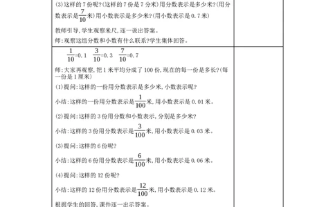 第4单元小数的意义和性质_小学数学人教版4年级下册_2课时简案_2课时简案