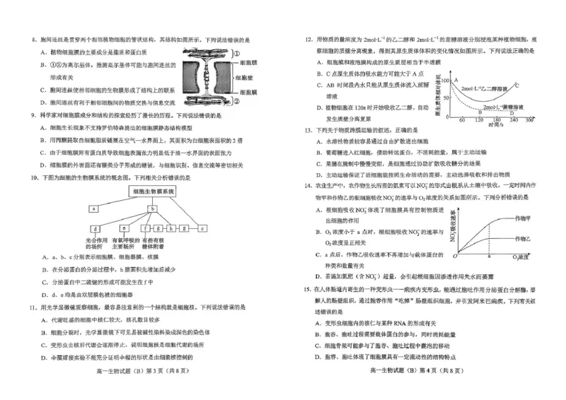 山东省菏泽市2025-2026学年高一上学期期中联考试题生物（B）PDF版含答案_2025年12月高一试卷_251222山东省菏泽市2025-2026学年高一上学期期中联考