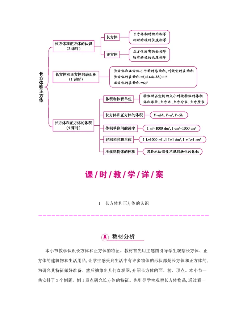 第3单元　长方体和正方体_小学数学人教版5年级下册_1课时详案_1课时详案