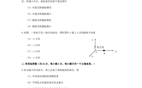 2016年上海市高考物理试题_0122026上海中考一模二模真题试卷_2026年上海一模_上海1500初中高中试卷_高中_高考真题_4.上海高考物理2023-2014