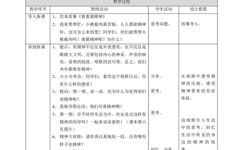 2我们有精神第一课时教案_26新一年级道法下册（统编版）_老课标资料_2、教学教案部编一下道法_教案1