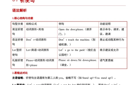 第02讲祈使句与情态动词（解析版）暑假自学课2025年新八年级人教版（2024）英语_最新人教版英语八年级上册_新版_初中英语8上新更新第三套可选择_18暑假自学