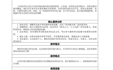 5.2《从小爱劳动&mdash;&mdash;端正劳动态度养成劳动习惯》教案设计_26新三年级道法下册（统编版）_版本一_部编版道德与法治3下_2026春新版_第二套_01.道法3下第2套课件+核心素养教案26春