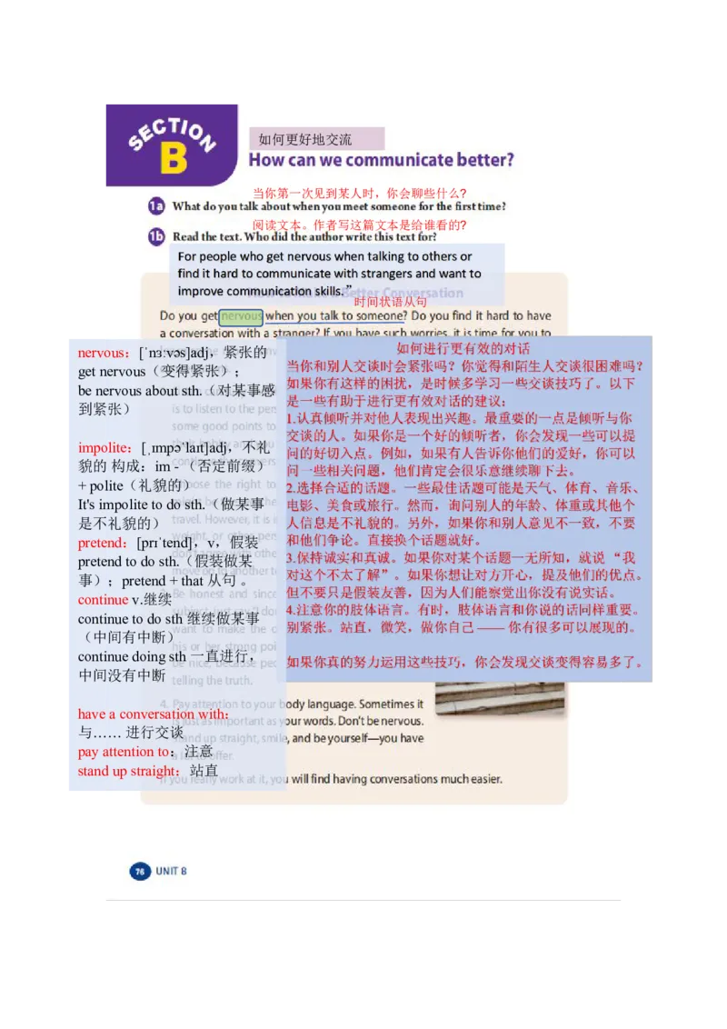 课堂笔记Unit8Let'sCommunicate!_最新人教版英语八年级上册_新版_初中英语8上新更新第三套可选择_07课堂笔记_课堂笔记