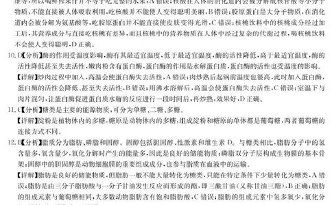 广东省八校联盟2024-2025学年高一上学期教学质量检测（二）生物答案（图片版）_2025年01月试卷_0103广东省清远市八校联盟2024-2025学年高一上学期教学质量检测（二）