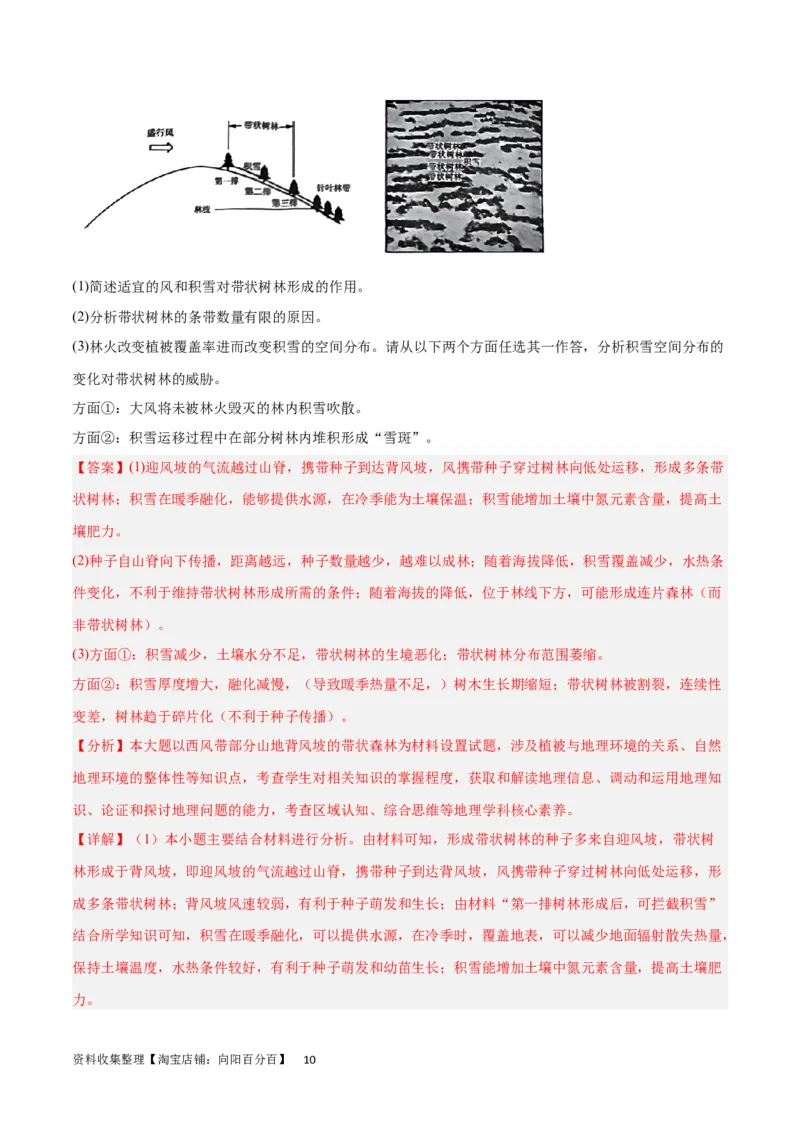 热点专项06林线、雪线（解析版）_新高考复习资料_2024年新高考复习资料_一轮复习资料_完2024年高考地理一轮复习考点通关卷（新高考）_热点专项