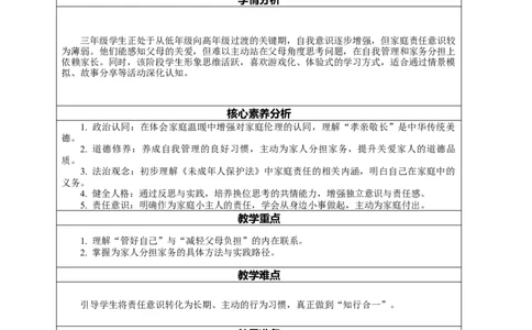 6.2《少让父母操心&mdash;&mdash;管好自己我能行我为家人来分担》教案设计_26新三年级道法下册（统编版）_版本一_部编版道德与法治3下_2026春新版_第二套