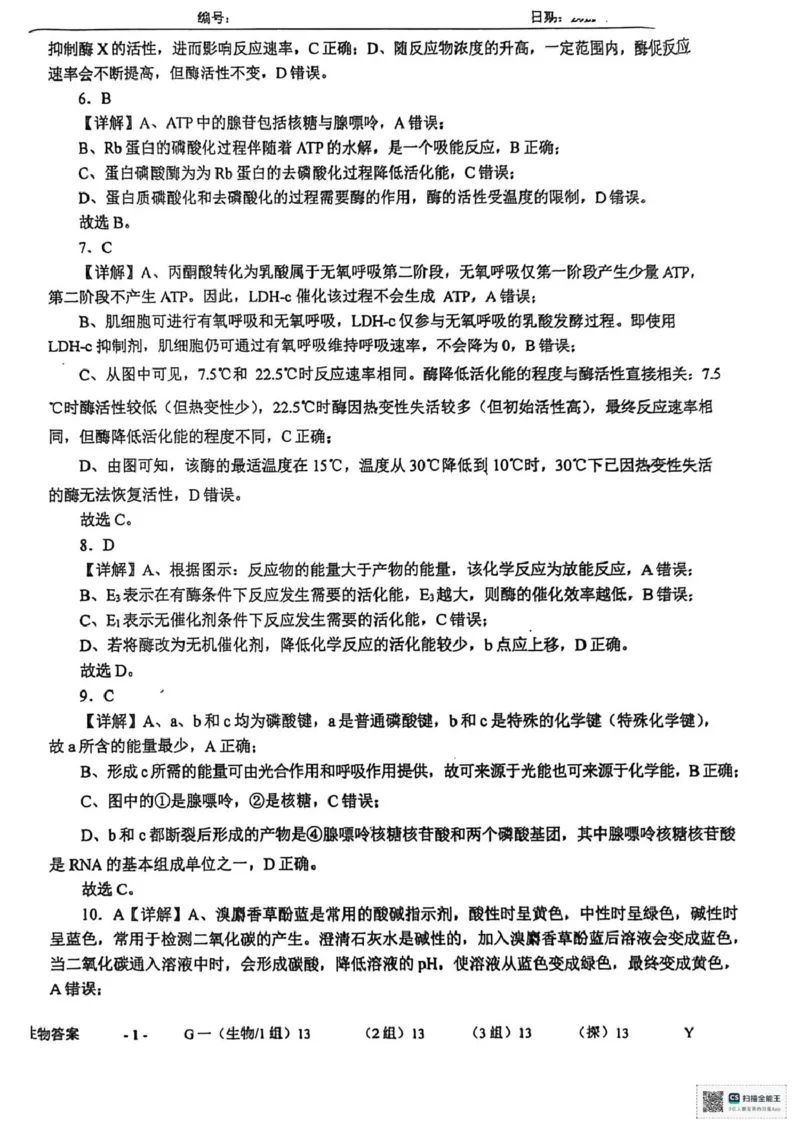 山东省菏泽市鄄城县第一中学2025-2026学年高一上学期12月月考生物试题（PDF版，含部分解析）_2025年12月高一试卷_251219山东省菏泽市鄄城县第一中学2025-2026学年高一上学期12月月考（全）