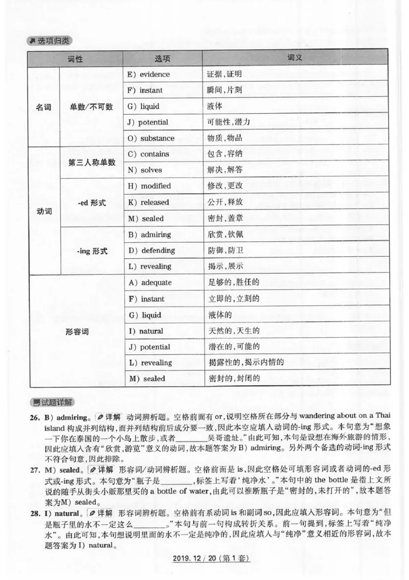 四级2019-12-1_四六级真题+资料包_六级真题_2019真题+解析
