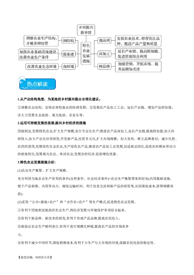 热点02乡村振兴-2024年高考地理热点&middot;重点&middot;难点专练（新高考专用）（解析版）_新高考复习资料_2024年新高考复习资料_专项复习资料_教师版（含答案解析）