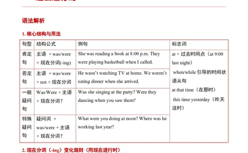 第07讲过去进行时（原卷版）暑假自学课2025年新八年级人教版（2024）英语_最新人教版英语八年级上册_新版_初中英语8上新更新第三套可选择_18暑假自学