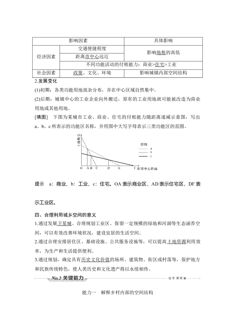 淘宝店：品优教学第27讲　乡村和城镇空间结构_新高考复习资料_2022年新高考复习资料_2022届新高考讲义+课件_2022版高三地理总复习专用（新高考-人教版-新教材）Word讲义
