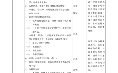 7可爱的动物第二课时教案_26新一年级道法下册（统编版）_老课标资料_2、教学教案部编一下道法_教案1