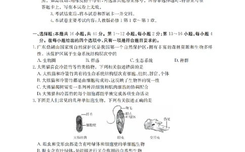 广东省2025-2026学年高一上学期11月联考（26-80A）生物_2025年12月高一试卷_251211金太阳&middot;广东省2025-2026学年高一上学期11月联考（26-80A）（全）