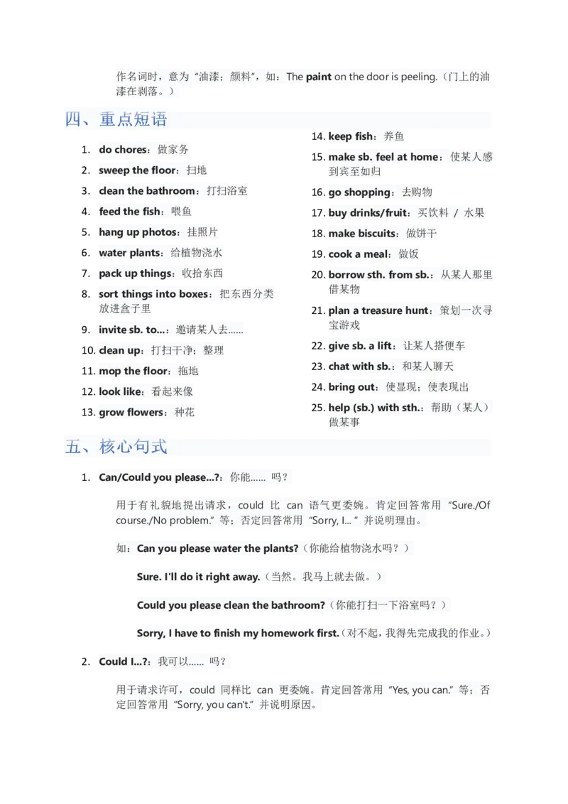 单元知识清单Unit2教师版_最新人教版英语八年级上册_新版_初中英语8上新更新第二套可选择_09知识清单_单元知识清单PDF