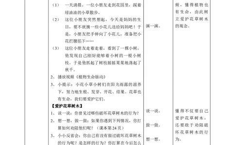 6花儿草儿真美丽第二课时教案_26新一年级道法下册（统编版）_老课标资料_2、教学教案部编一下道法_教案1