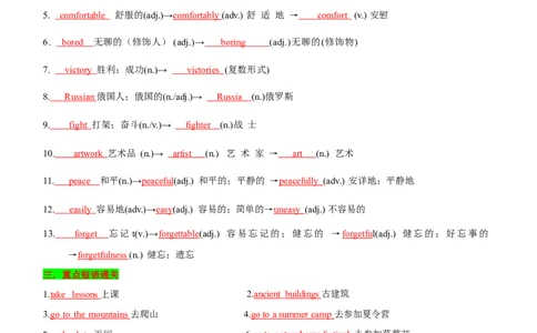 新人教八年级英语上册单元同步讲义学生版（合订教师版）_最新人教版英语八年级上册_新版_初中英语8上新更新第三套可选择_03讲义_新人教八年级英语上册单元同步讲义合订版