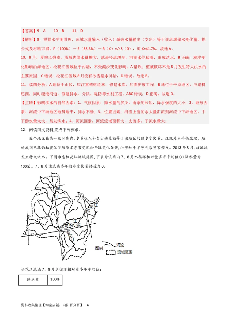 热点专项04（二）水量平衡（解析版）_新高考复习资料_2024年新高考复习资料_一轮复习资料_完2024年高考地理一轮复习考点通关卷（新高考）_热点专项