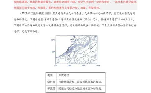 热点突破05（一）云雾天气-2025年高考地理一轮复习考点通关卷（新高考通用）（解析版）_新高考复习资料_2025年新高考资料_2025年高考地理一轮复习考点通关卷（新高考通用）