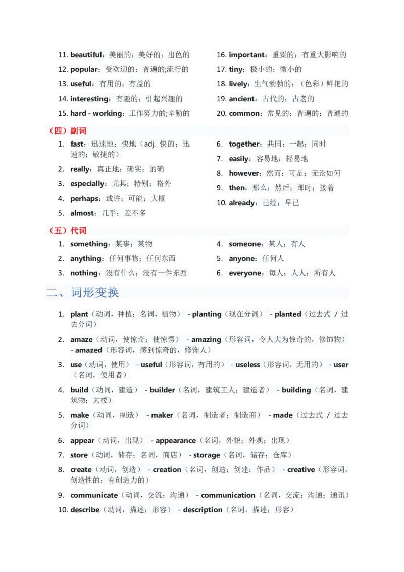 单元知识清单Unit4教师版_最新人教版英语八年级上册_新版_初中英语8上新更新第三套可选择_06知识清单_单元知识清单PDF