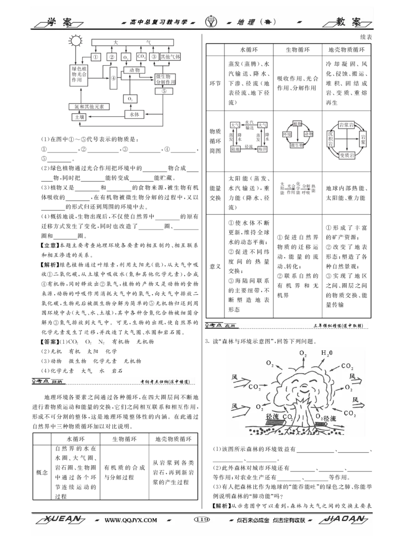 第4单元从圈层作用看地理环境内在规律教案_新高考复习资料_2022年新高考复习资料_2022届一轮复习讲练结合7.13更新_系列二_第4单元从圈层作用看地理环境内在规律