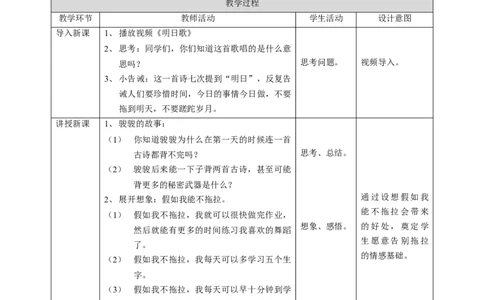 3我不拖拉第二课时教案_26新一年级道法下册（统编版）_老课标资料_2、教学教案部编一下道法_教案1