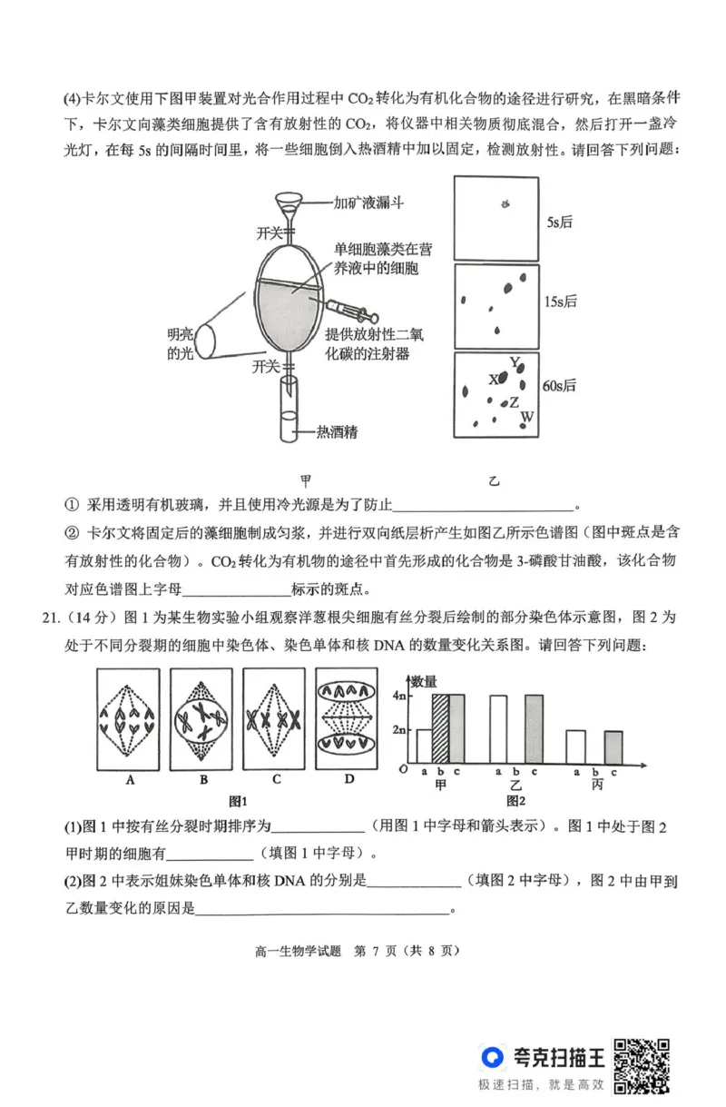 山西省运城市2025-2026学年高一上学期2月期末调研测试生物_2026年02月高一试卷_260222山西省运城市2025-2026学年第一学期期末调研测试高一