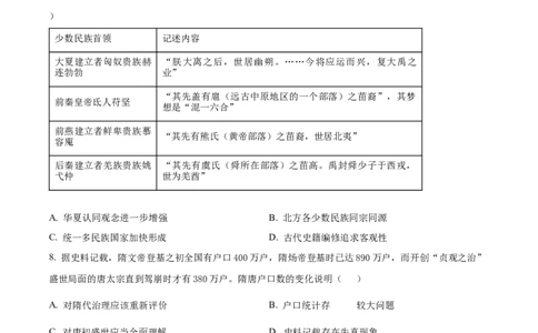 广东省化州市2024-2025学年高一上学期期中历史试题Word版无答案_2024年12月试卷_1214广东省茂名市化州市2024-2025学年高一上学期11月期中考试