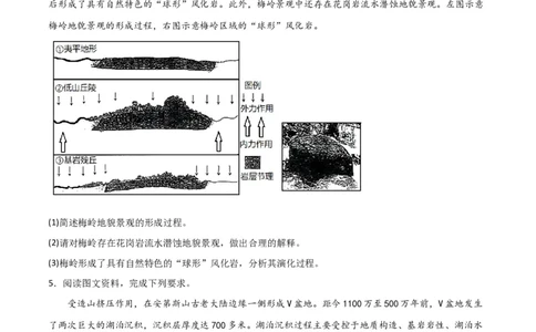 热点专项05地质作用过程性（原卷版）_新高考复习资料_2024年新高考复习资料_一轮复习资料_完2024年高考地理一轮复习考点通关卷（新高考）_热点专项