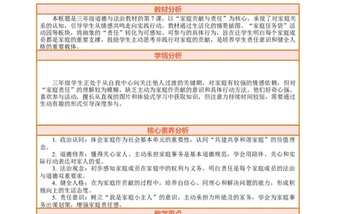 7.1《我的家庭贡献与责任&mdash;&mdash;我的家庭贡献》教案设计_26新三年级道法下册（统编版）_版本一_部编版道德与法治3下_2026春新版_第二套_01.道法3下第2套课件+核心素养教案26春已更完