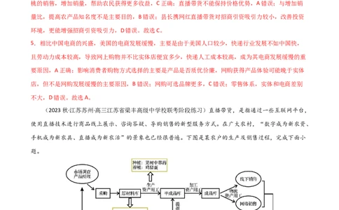 热点专项11（二）直播带货与电商（解析版）_新高考复习资料_2024年新高考复习资料_一轮复习资料_完2024年高考地理一轮复习考点通关卷（新高考）_热点专项