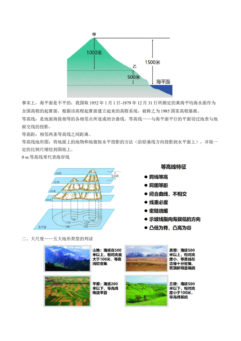 第02讲等高线地形图（讲义）（原卷版）_新高考复习资料_2025年新高考资料_2025年高考地理一轮复习讲练测（新教材新高考）
