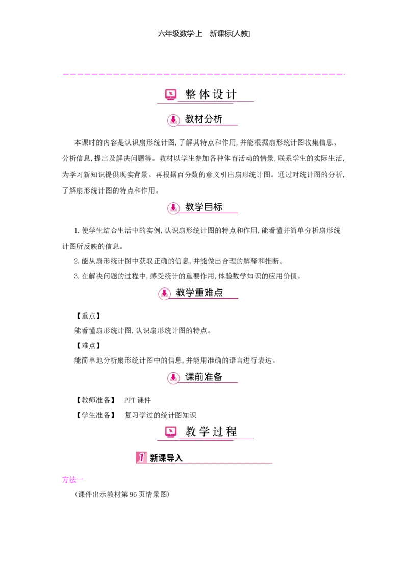 第7单元扇形统计图_小学数学人教版6年级上册_1课时详案