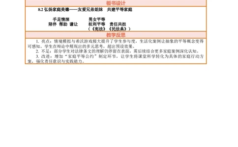8.2《弘扬家庭美德&mdash;&mdash;友爱兄弟姐妹共建平等家庭》教案设计_26新三年级道法下册（统编版）_版本一_部编版道德与法治3下_2026春新版_第三套wu